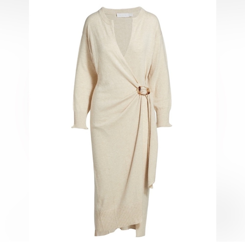 Jonathan Simkhai Evalynn wrap dress size small wool cashmere blend - Picture 6 of 13